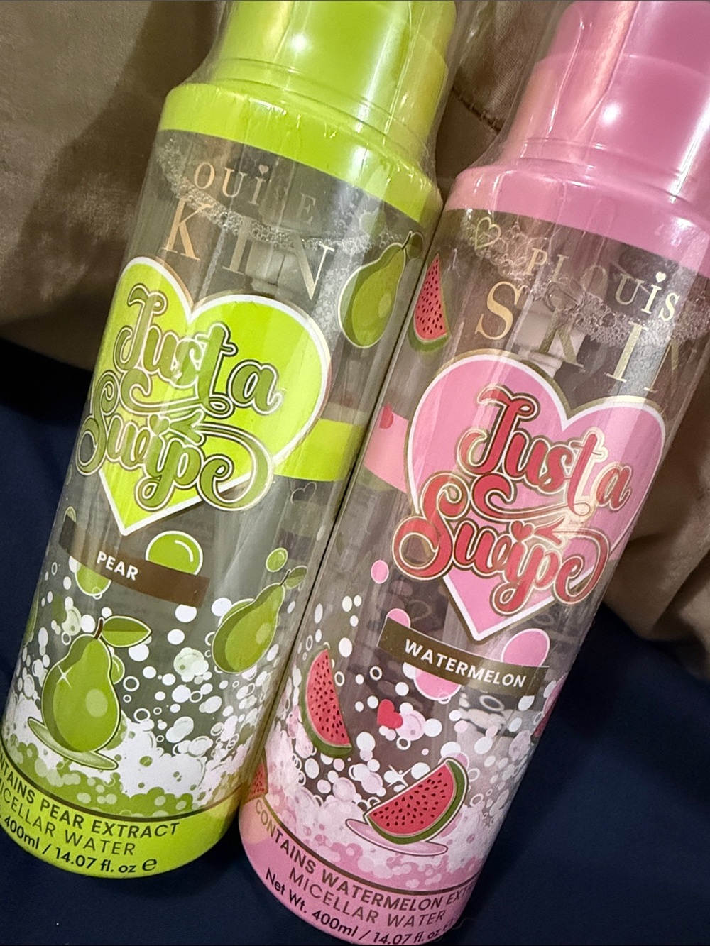 Pear & Watermelon micellar water- Green & Pink